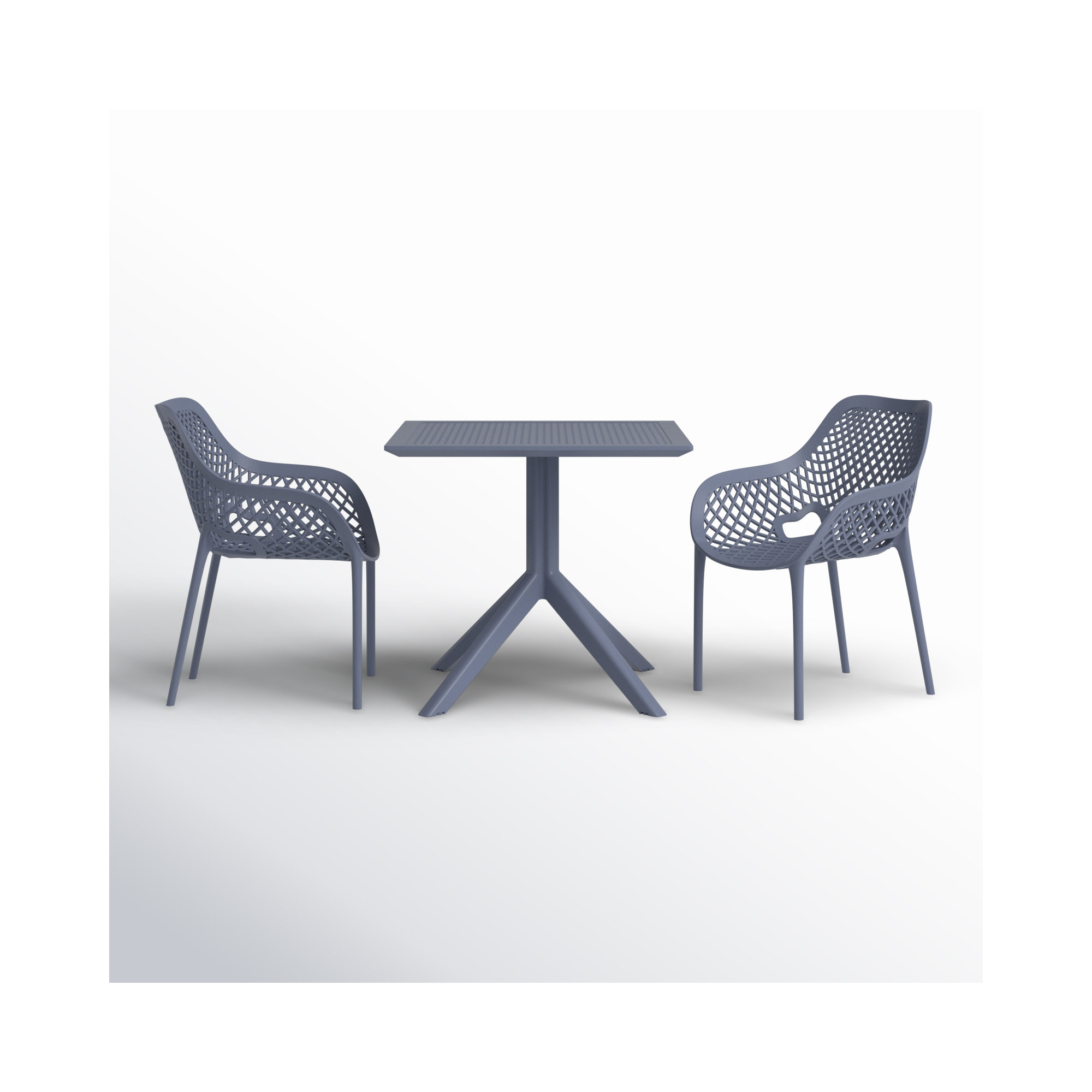 Farrah Square 2 - Person Bistro Set, Dark Gray