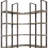 Black Iron Framed Curved Wooden Shelving Unit