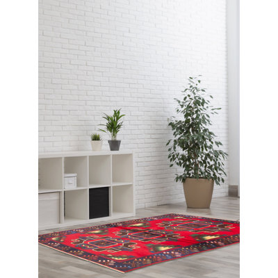 Teimani Red Rug 3'5" x 6'2"