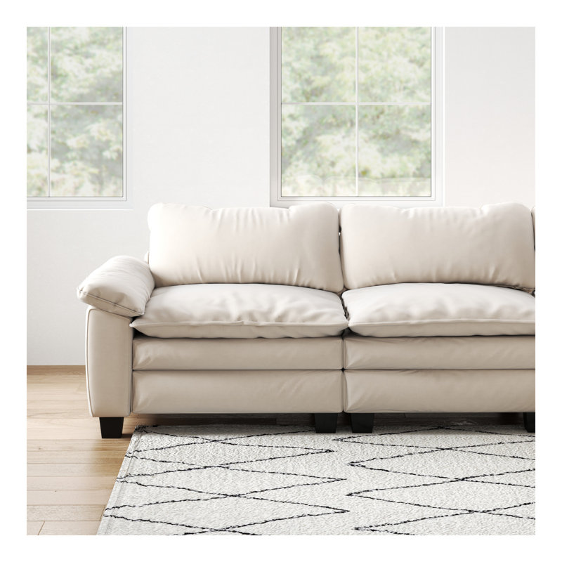 Canapé modulaire de luxe avec repose-pieds, Beige