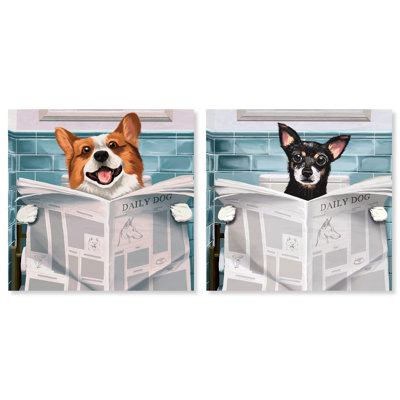 «Occupied Bathroom Set II», ensemble de 2 impressions sur toile