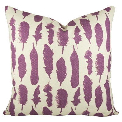 Feather Cotton Blend Reversible Throw Pillow