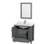 Ensemble de meuble-lavabo simple 36 po avec plateau en quartz et miroir 24 po Sheffield-100500117-100481748-100481743