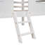 Lit mezzanine simple simple avec toit et deux fenêtres à l'avant, cadre de lit