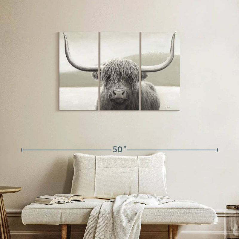 Highland Cow Neutral I, H 24 po x l 38 po