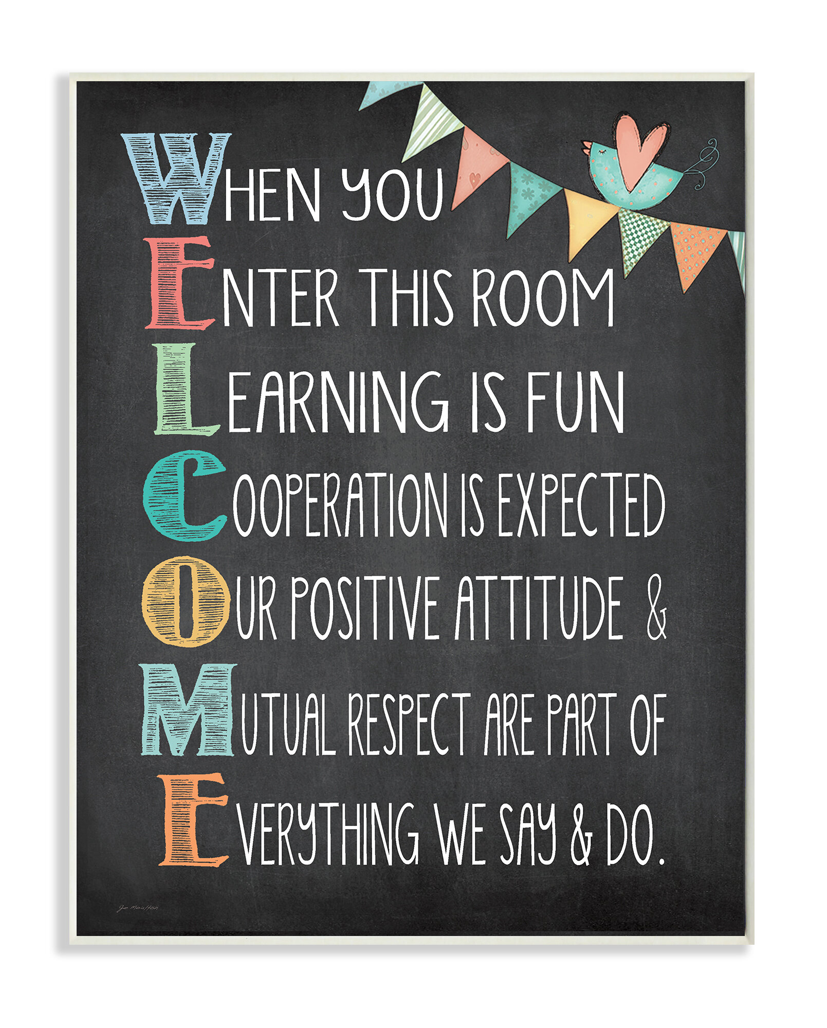 Stupell Industries Welcome Acrostic Rainbow Framed Art | Wayfair