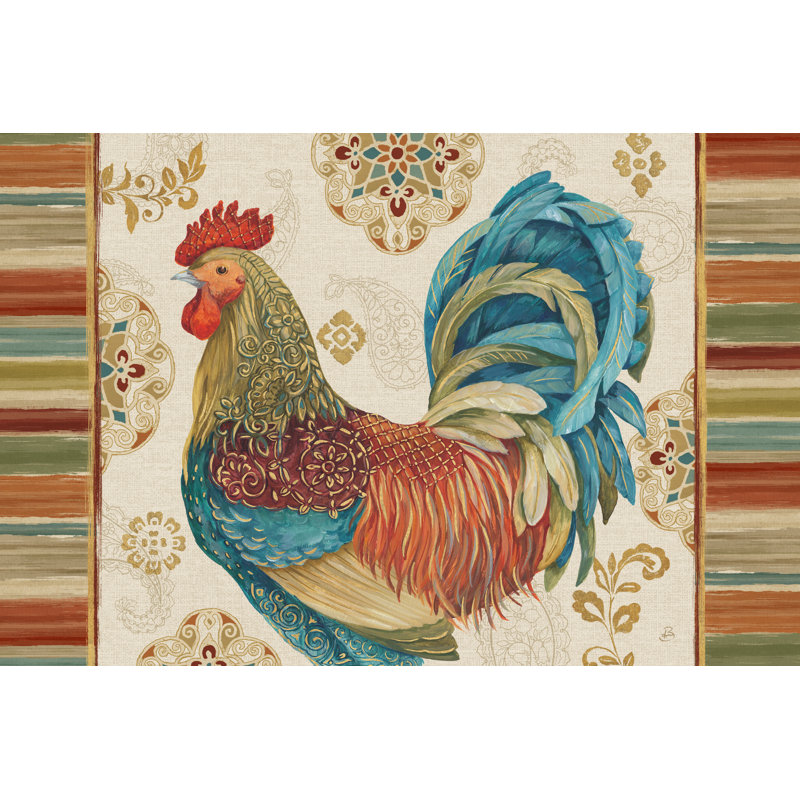 Rooster Rainbow IIA by Daphne Brissonnet - Graphic Art Print, 81cm H x 122cm W, Black Floater Framed