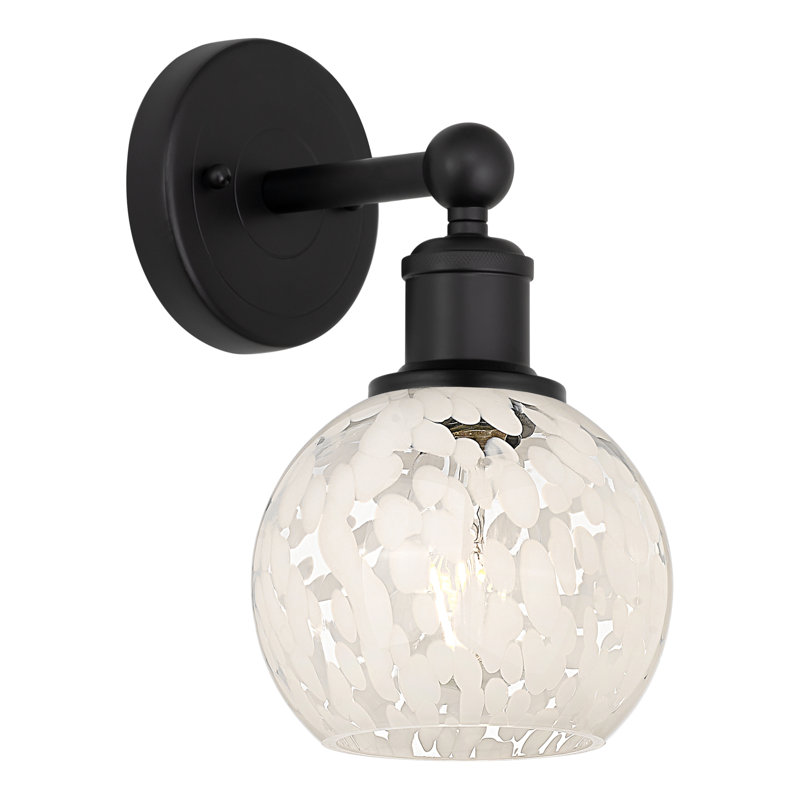 Berdena Steel Armed Sconce, Matte Black, 10.25" H x 6" W x 7.5" D