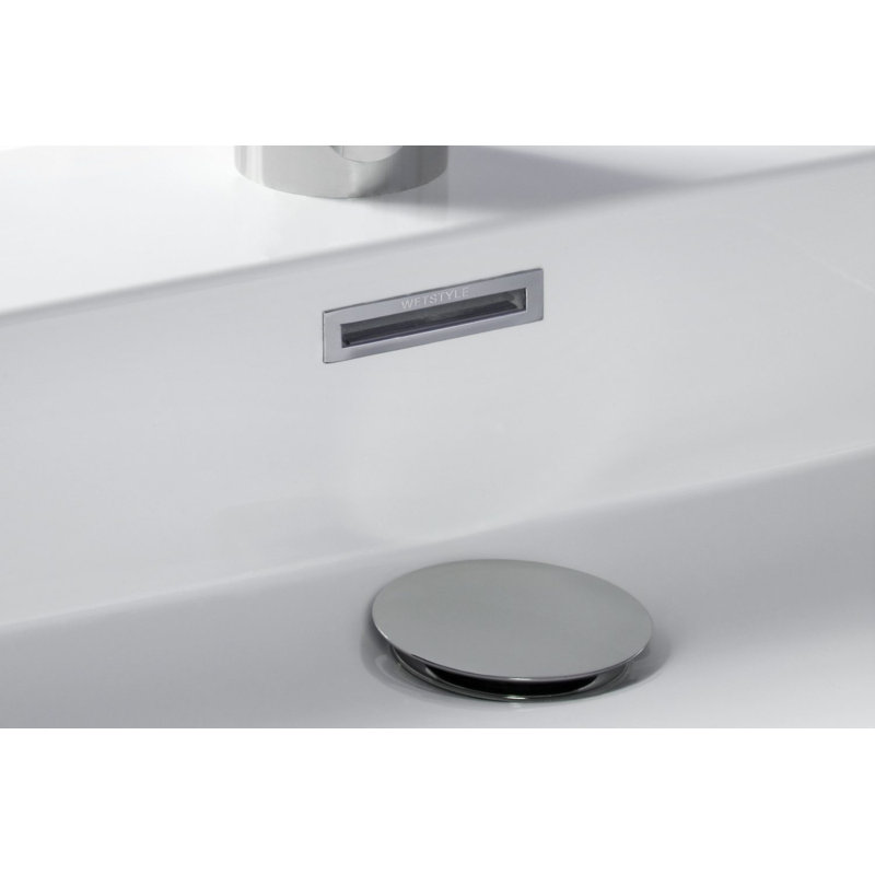 72" Cube Collection Trough Lavatory, 4" Height	, White Matte