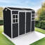 Remise de rangement 8X4ft en résine avec fenêtres - Porte verrouillable pour porte de jardin noire, 2 et sécurisée
