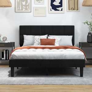 Britynn Upholstered Low Profile Wood Platform Bed