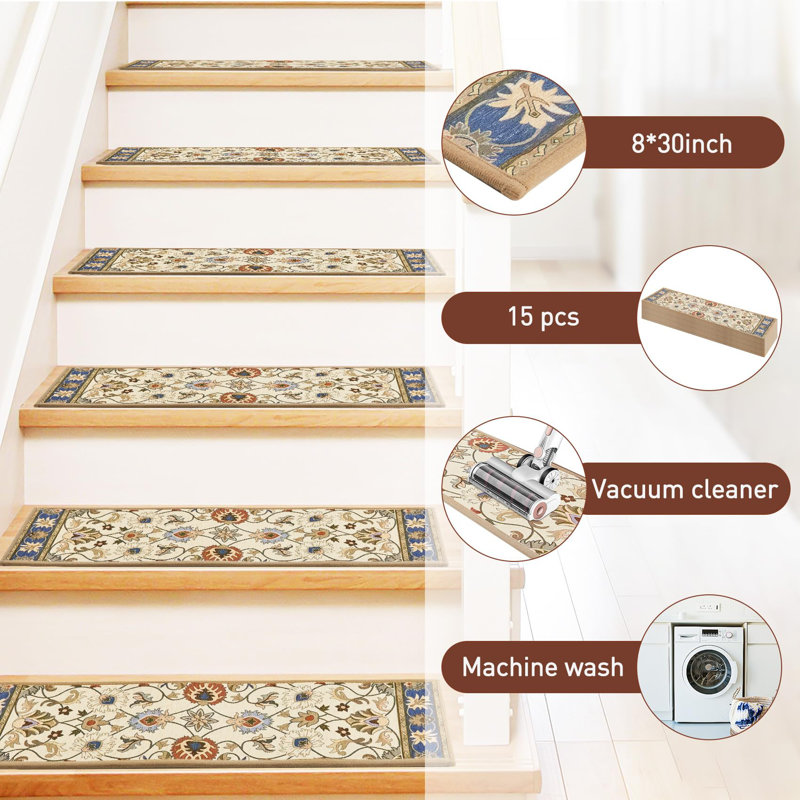 Non Slip Stair Treads For Wooden Steps 15PCS - 8"x30" Indoor Safety