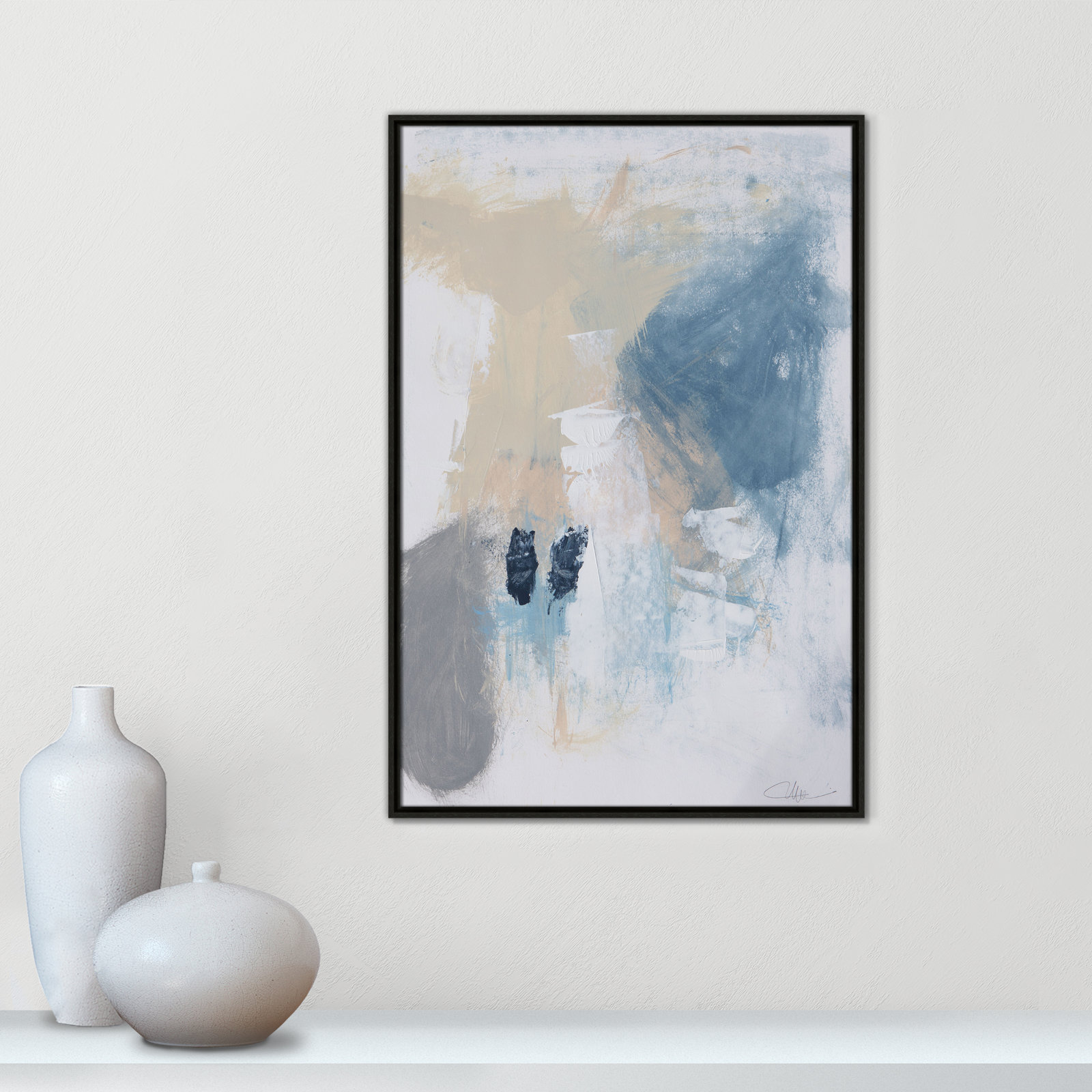 Coastal Carnival Collection "Coastal Carnival II" Print, Espresso Floater Framed Canvas, No Mat, 37.5" H x 25.5" W x 2" D