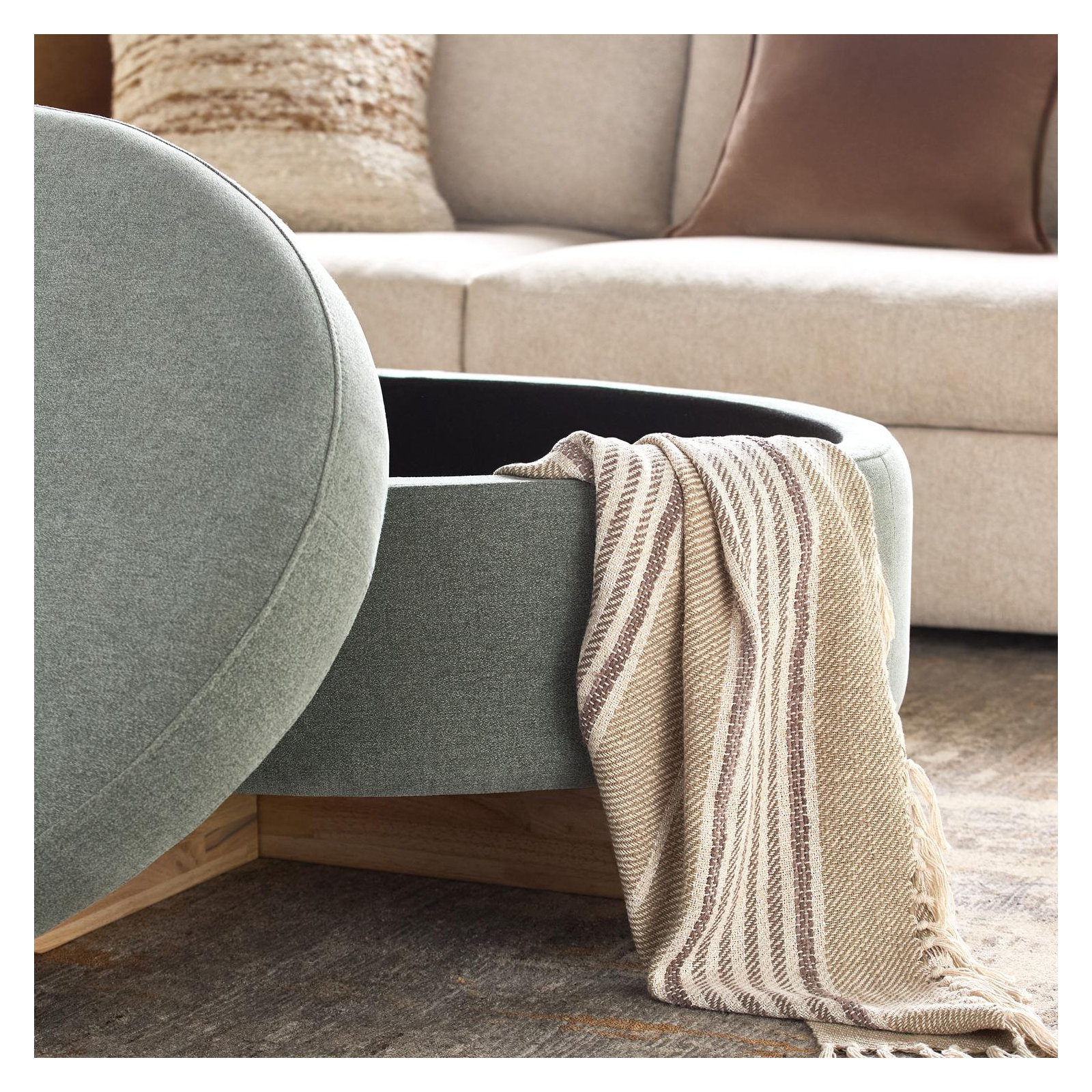 Roohan 48" Storage Ottoman, Green