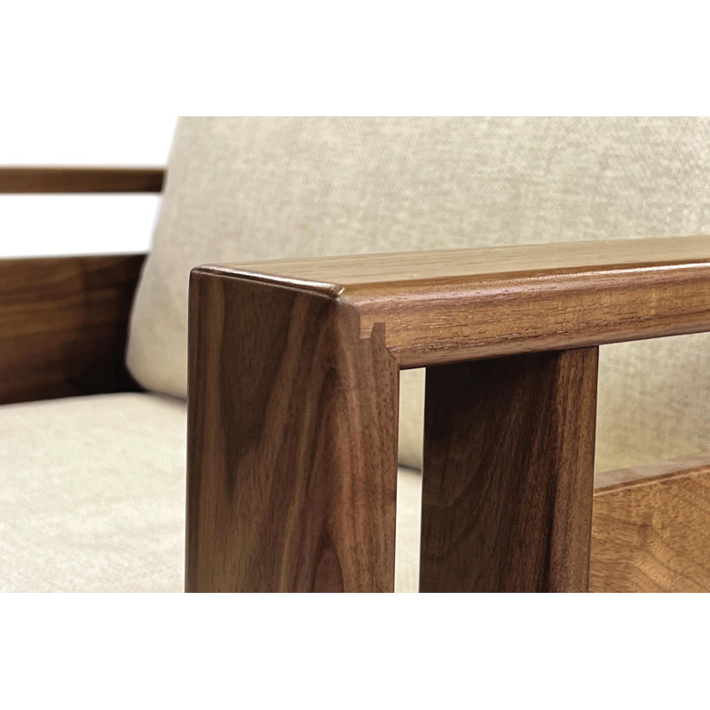 Sierra Armchair, Natural Walnut, Mink Polyester