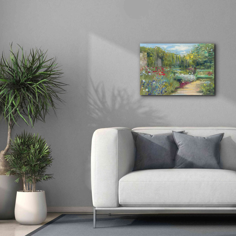 «Aaronisha Garden Bench on Canvas» par Carol Rowan, reproduction, H 18 po x l 26 po x P 0,75 po
