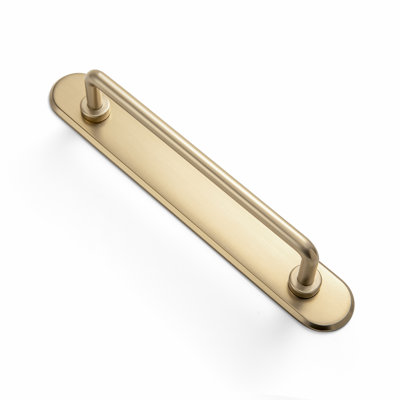 Goo-Ki Cabinet Pull With Detachable Backplate Model G028, Champagne Bronze, Multiple Sizes