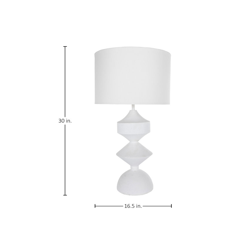 Maddox Resin Table Lamp, White