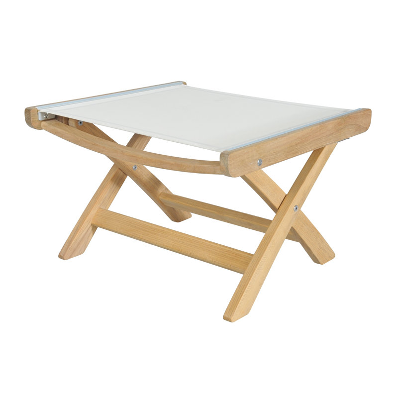 St. Tropez Outdoor Teak Ottoman, Blue