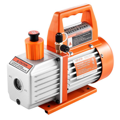 Vacuum Pump, 3.5 CFM 1/4 HP, HVAC Single Stage Rotary Vane AC Vacuum Pump, for R134a R22 R410a Systems, with Oil Bottle, 1720 PRM, for Automotive Air Conditioner Maintenance Resin Degassing