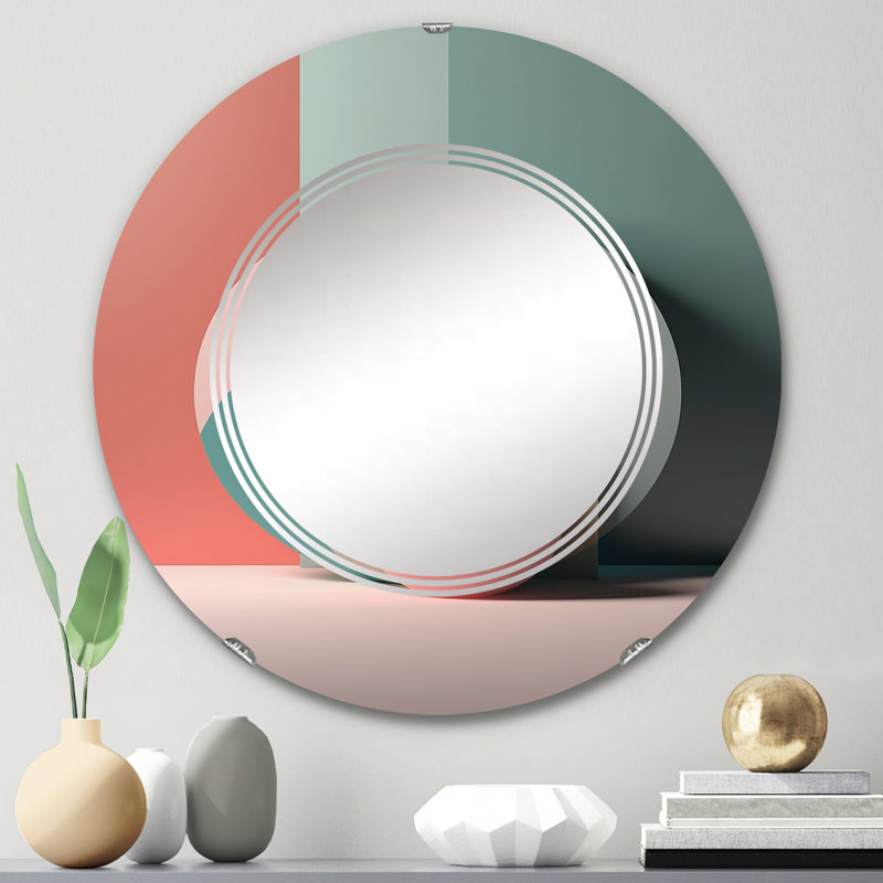 Anicetus - Miroir mural moderne rond, 24 po x 24 po