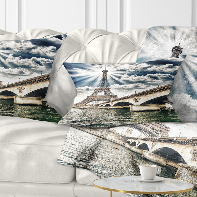 Coussin lombaire cityscape paris towerand iena bridge