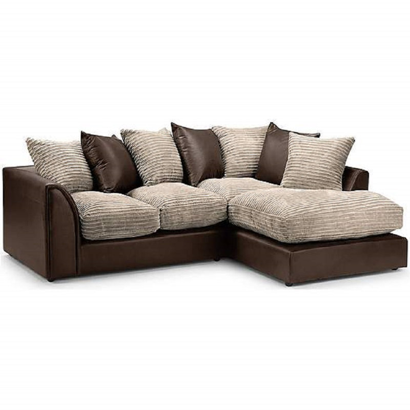 Brohdy Corner Sofa, Right Hand Facing, Brown/Cream