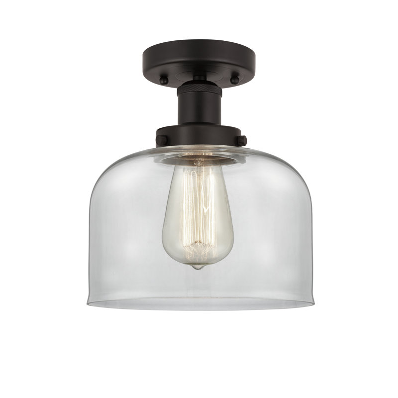 Coppell Glass Semi Flush Mount, Clear, Oil Rubbed Bronze