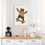 Cool Bear Skater Modern Playful Retro Bear Wall Art Print 1 Piece Wrapped Canvas Wall Art-2095369065