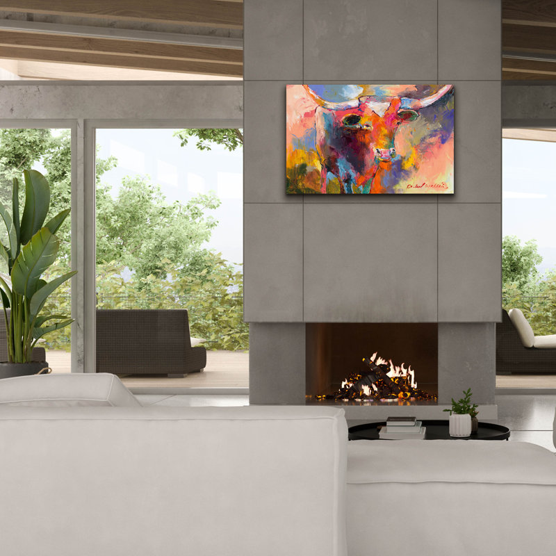 «Epic Graffiti 'Steer» par Richard Wallich, art mural sur toile, H 26 po x l 40 po x P 1,5 po