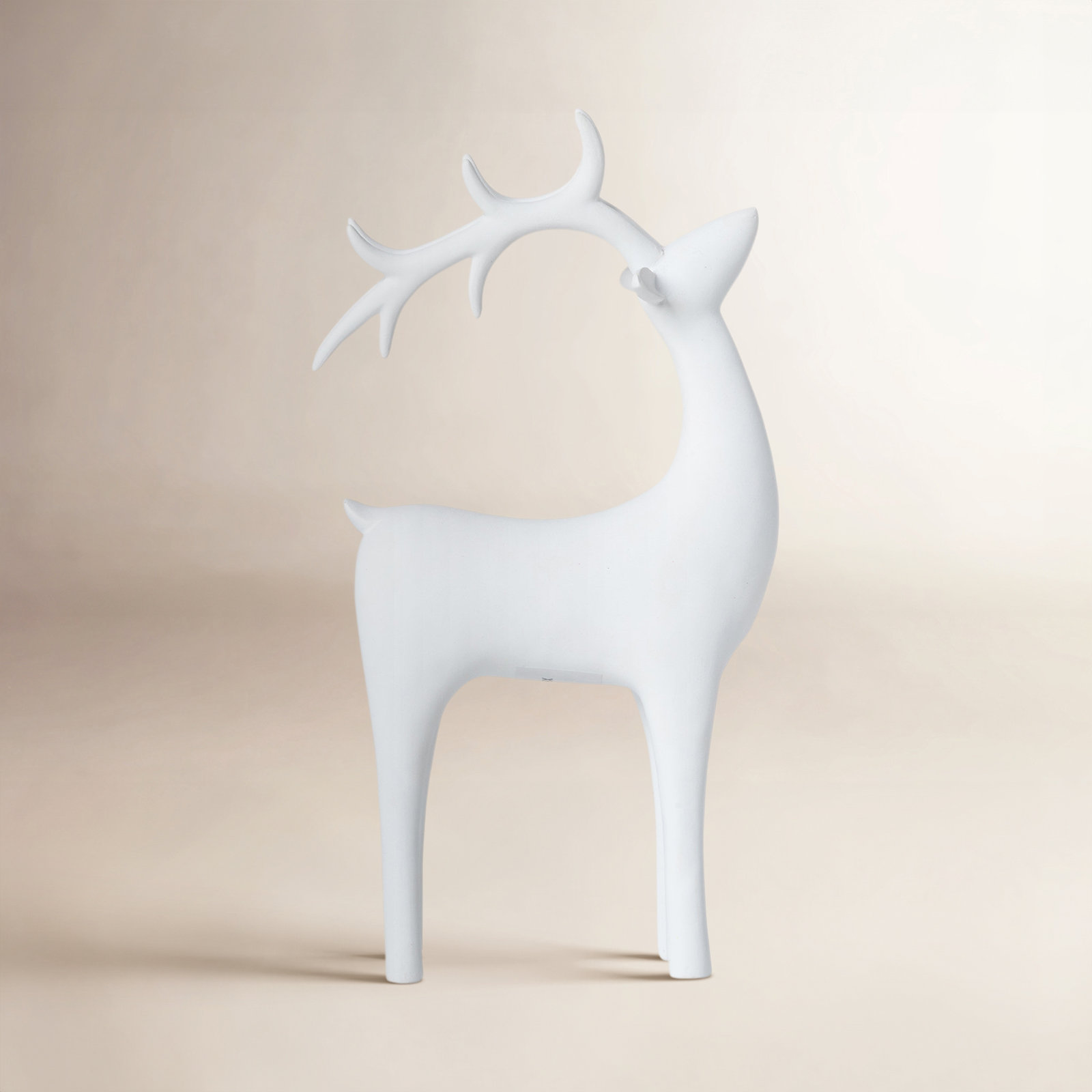 Nordic Red Deer, 11.75" H x 6.5" W x 3" D , Matte White