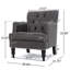 Chaise confortable en microfibre avec pieds en bouleau et cadre rembourré en ardoise moderne-116844718