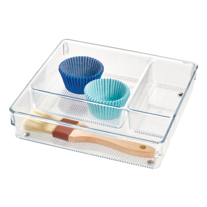 3-Section Plastic Drawer Organizer - Storage and Organization for Kitchen, Bathroom, and Desk Drawers