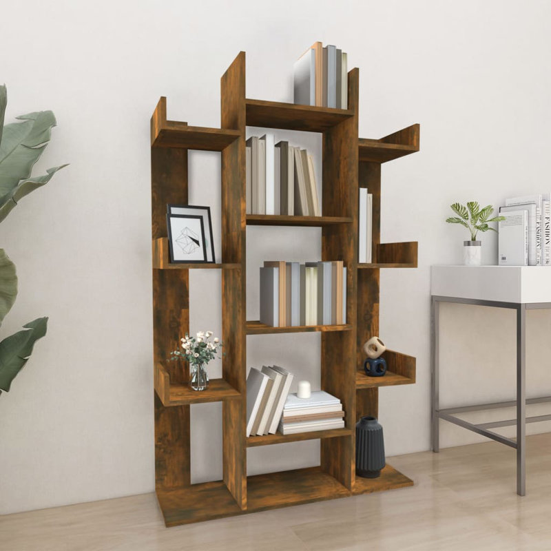 Ayal 140 cm H x 86 cm W Library Bookcase, Smoked Oak