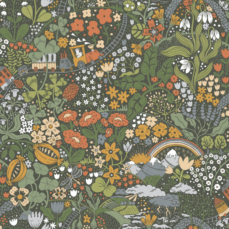 Galerie Resan Tåget Train Journey Wallpaper, Blue