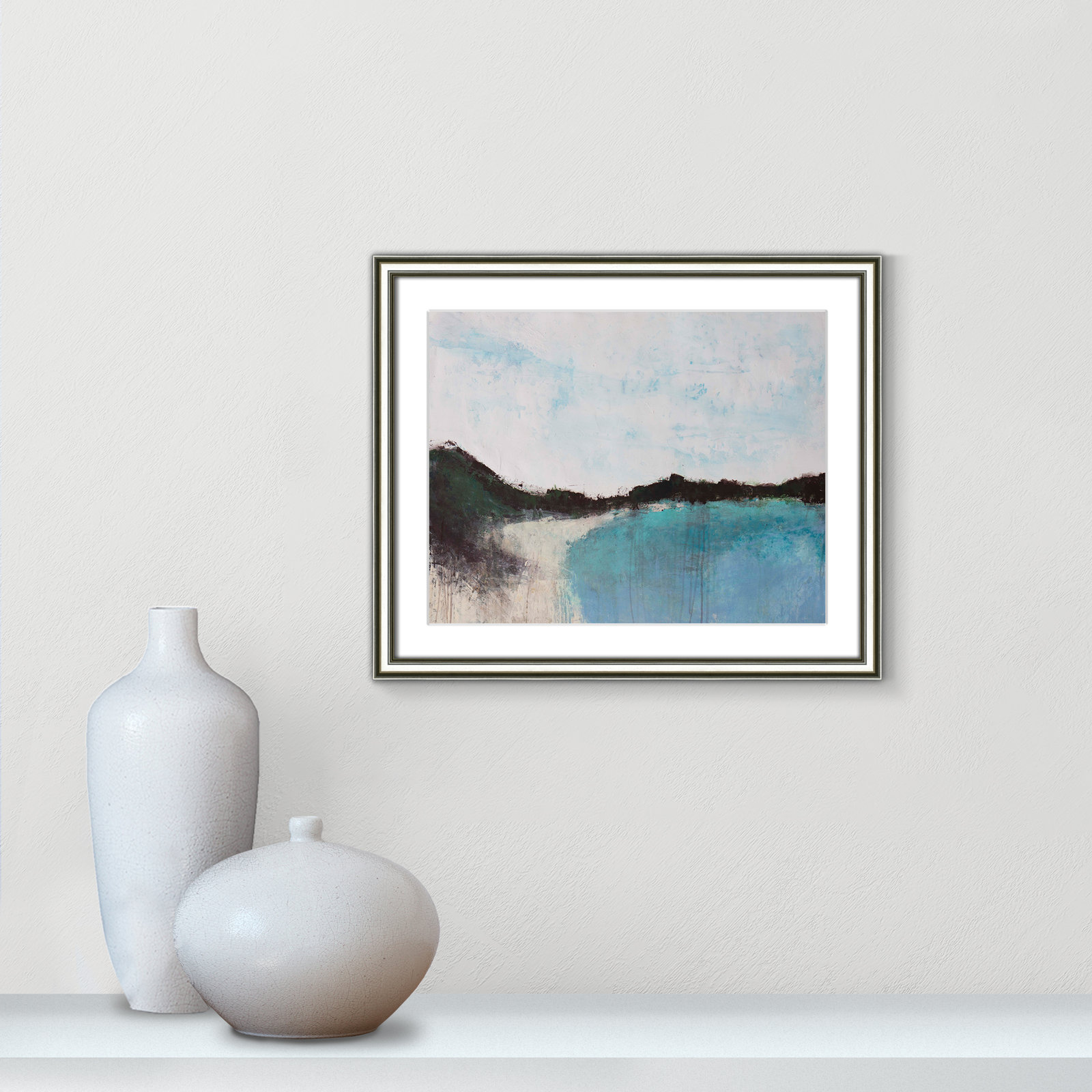 Mountainside Lakeview III Print, 17.25" H x 20.25" W x 0.75" D, Silver Framed