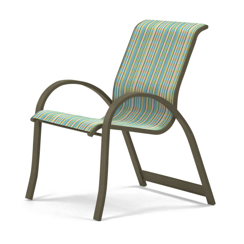 Aruba Stacking Patio Dining Armchair, Night, Beachwood