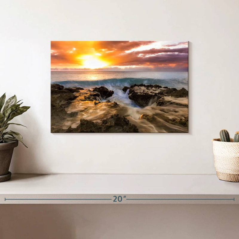 Gillard Beach au coucher du soleil, H 8 po x l 12 po