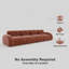 Canapé modulaire sans dossier 140 po 4 places, tissu de velours doux avec coussins touffetés, éponge à haute densité 32D, aucun assemblage requis et fond antidérapant pour le salon ou le cinéma maison-1221997301-1221004379-1221004381