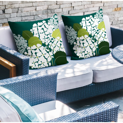 Polyester/Polyester Blend Throw Square Indoor/Outdoor Pillow Cover & Insert