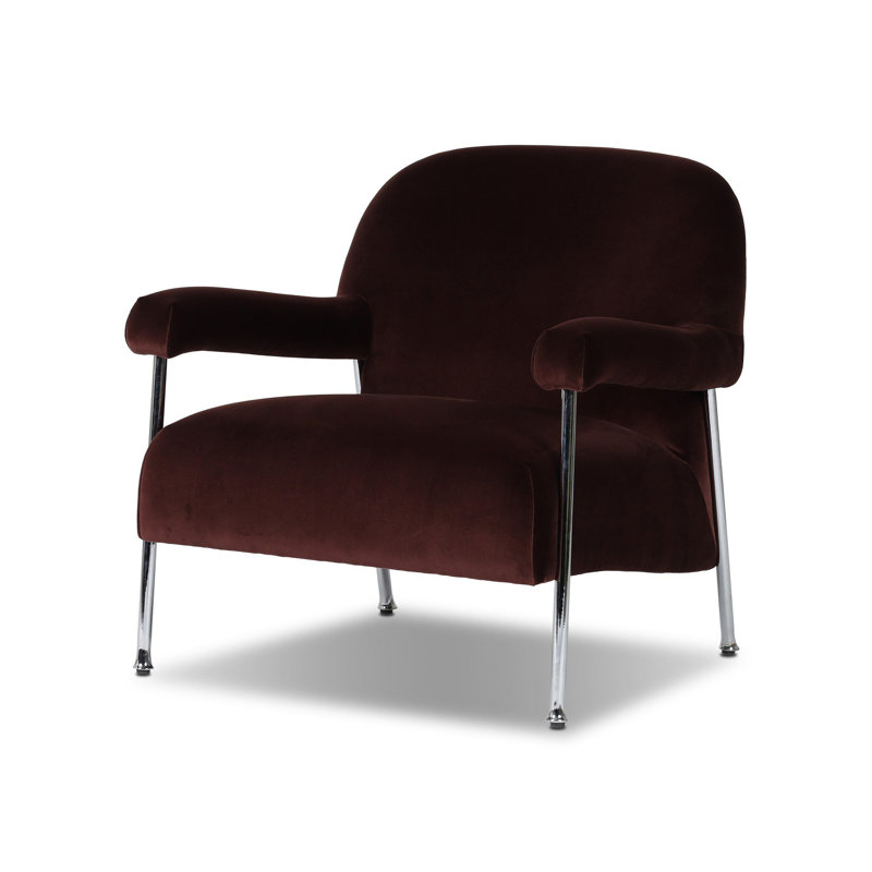 Gabriette Chair-Taupe Shearling, Surrey Plum Performance Velvet