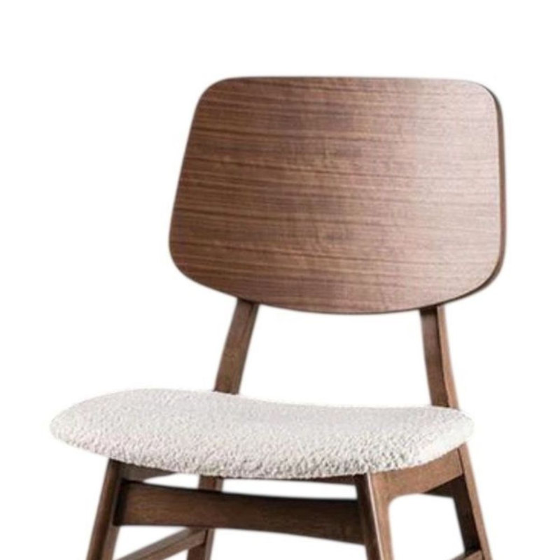 Ensemble de 2 chaises d'appoint en tissu noyer / beige Hayes avec siège rembourré