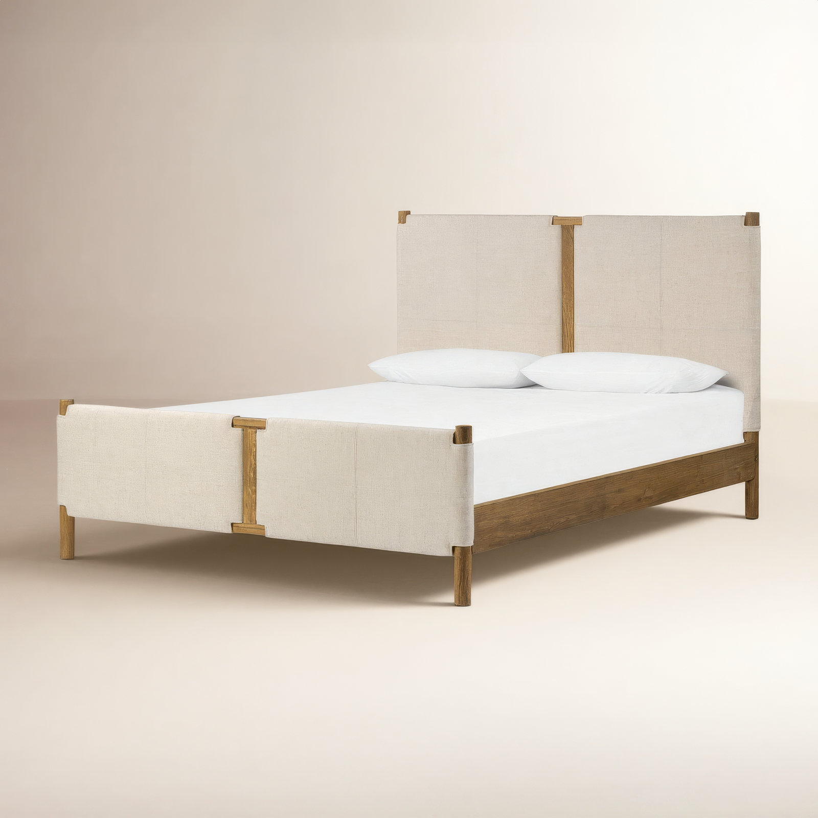 Sunita Upholstered Bed, King, Antigo Natural