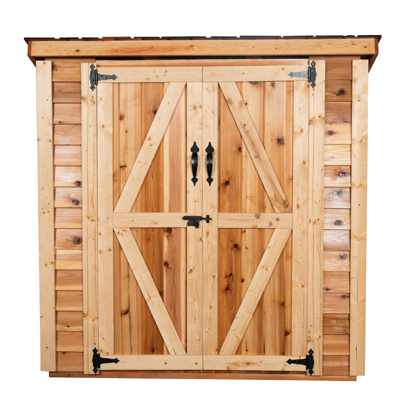 6 ft. W x 3 ft. D Western Red Cedar Lean-To Storage Shed | Dutch Door | DIY Kit