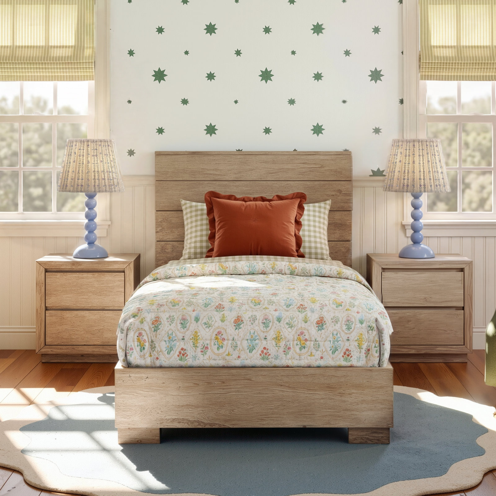 Albie Pine Complete Bed, Twin, Sandstone