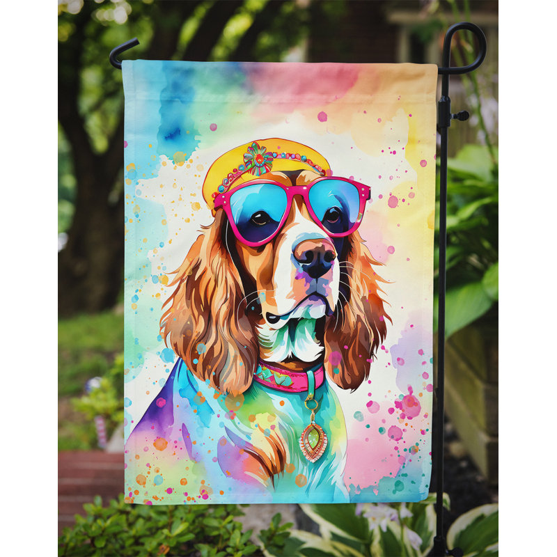 Drapeau de jardin Hippie Dawg, Épagneul Cavalier