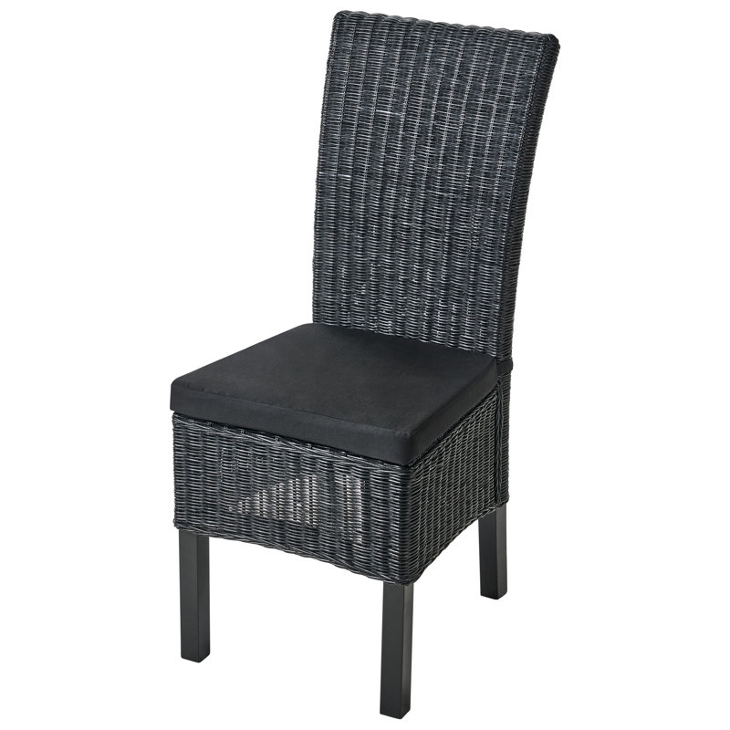 49cm H Solid Wood Stacking Side Chair, Black