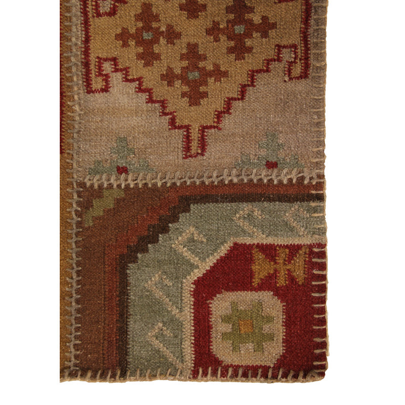 Flatweave flatweave New Zealand Wool Red Area Rug