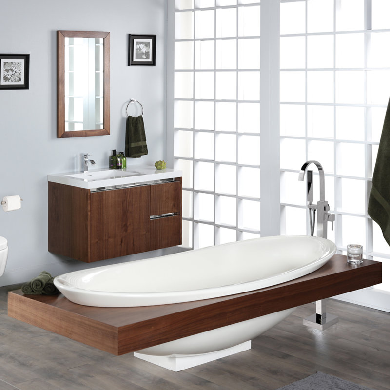 Suave 7.12'' L Freestanding Soaking Bathtub