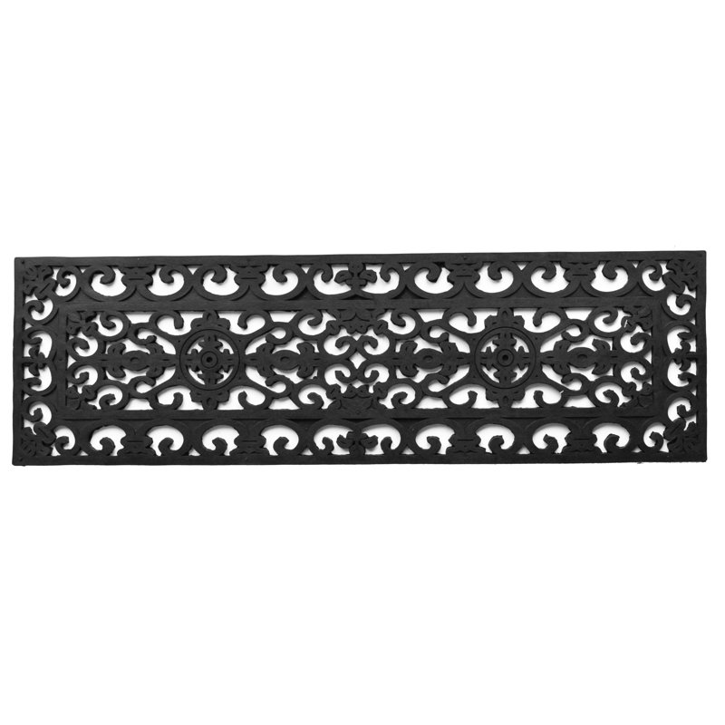 Needville Non-Slip Floral Outdoor Doormat, Rectangle 0'9'' x 2'6''